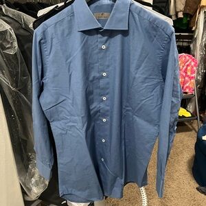 Canali Classic Blue Men's Dress Shirt